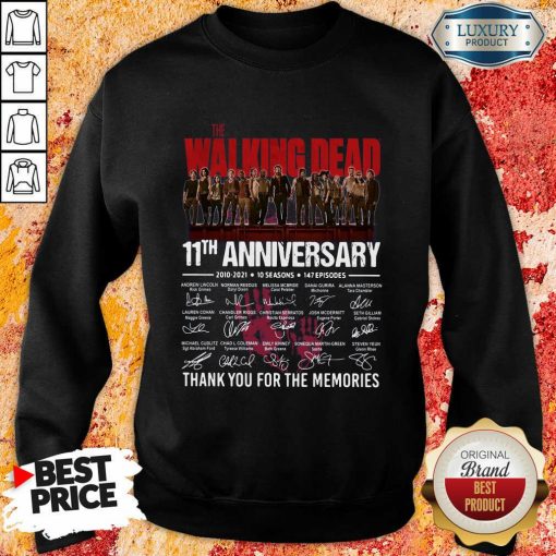The Walking Dead 11Th Anniversary Thank You For The Memories Signatures Sweatshirt-Design By Soyatees.com