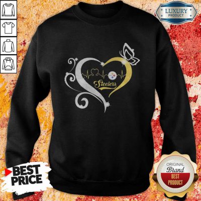 Steelers Butterflies Heart Beat Sweatshirt-Design By Soyatees.com