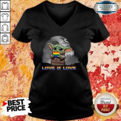 Baby Yoda Hug Autism Hear Love Is Love V-neck-Design By Soyatees.com