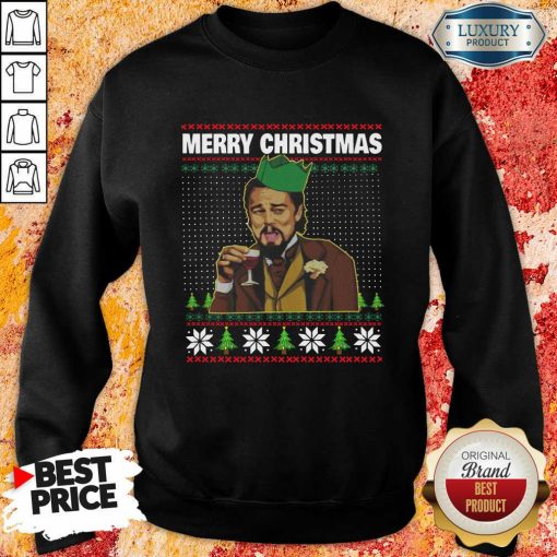Leo Laughing Dank Meme Ugly Merry Christmas Sweatshirt-Design By Soyatees.com