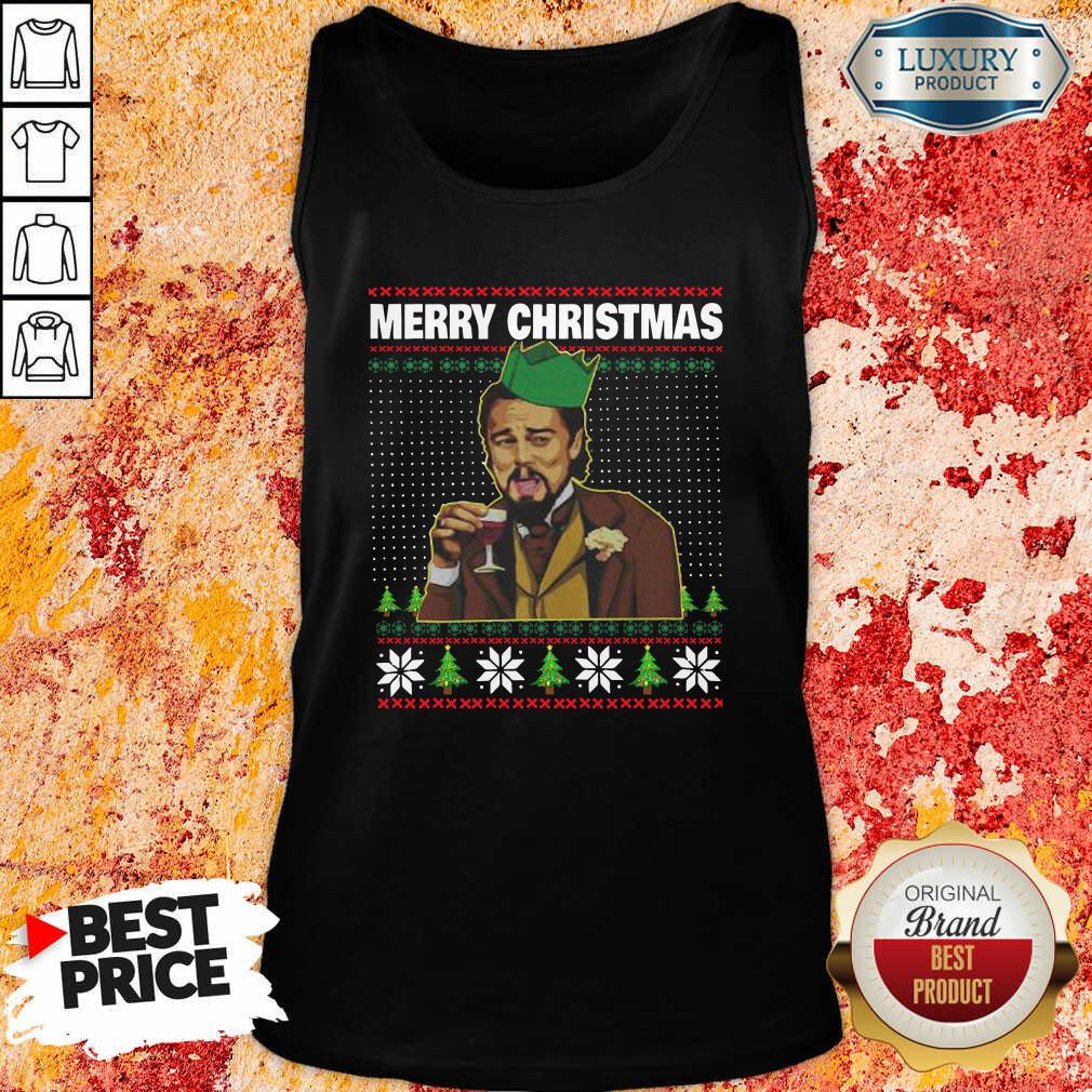 Leo Laughing Dank Meme Ugly Merry Christmas Tank Top-Design By Soyatees.com