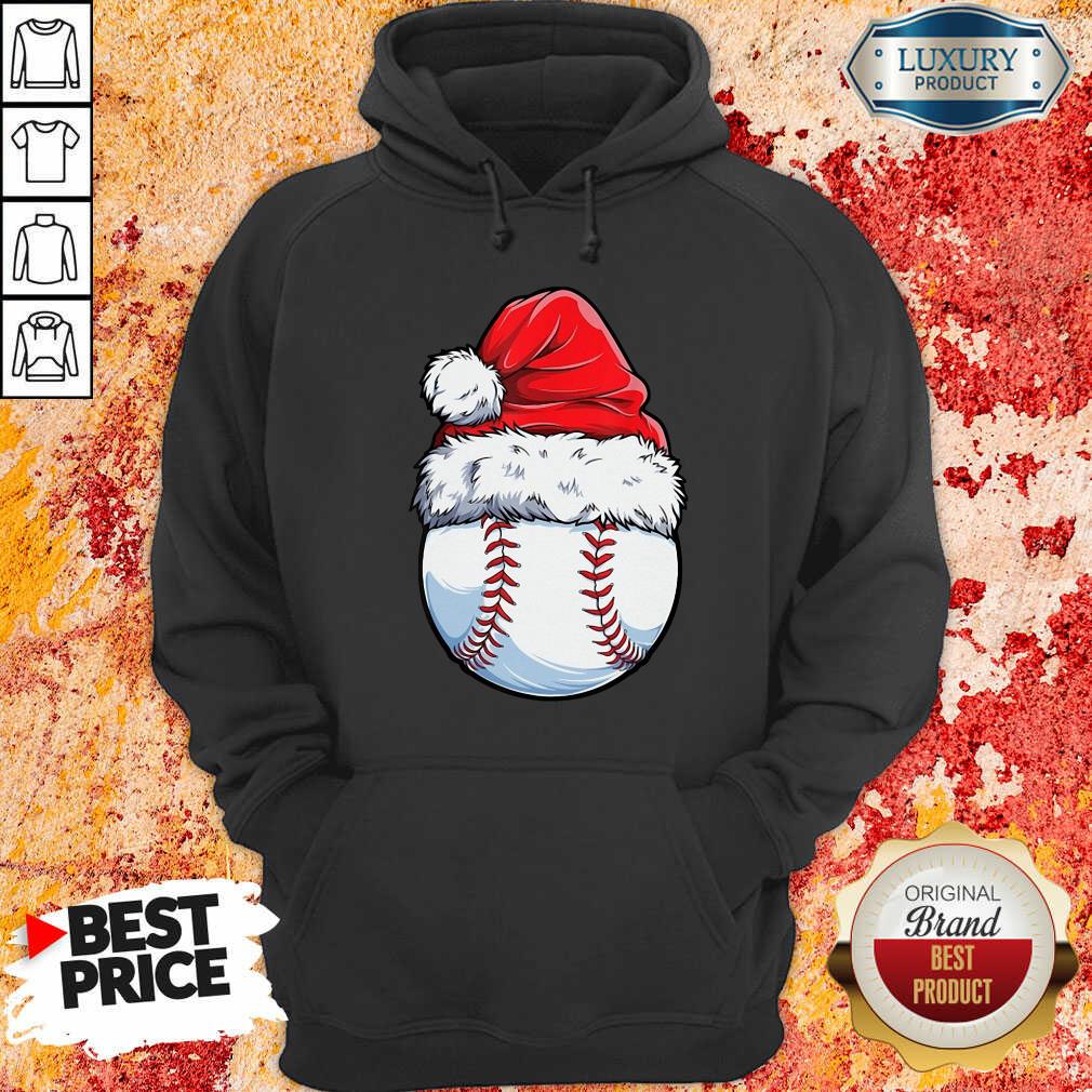 Baseball Santa Hat Christmas Hoodie-Design By Soyatees.com