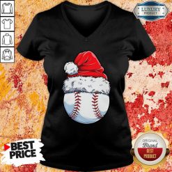 Baseball Santa Hat Christmas V-neck-Design By Soyatees.com