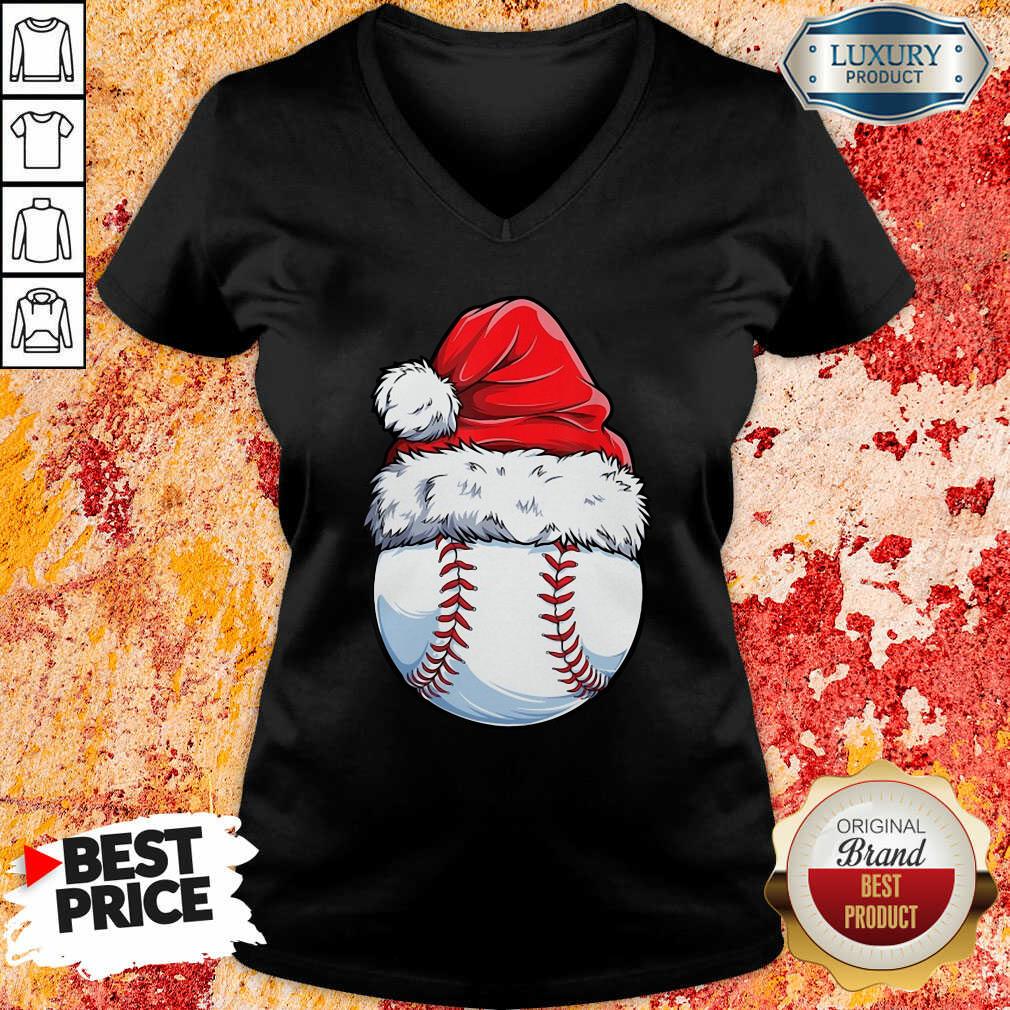  Baseball Santa Hat Christmas V-neck-Design By Soyatees.com