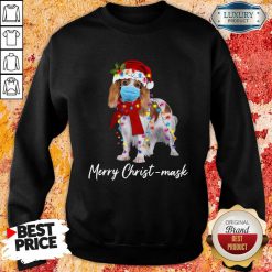 Cavalier King Gorgeous Merry Christ Mask Merry Christmas Light Sweatshirt-Design By Soyatees.com