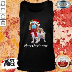 Cavalier King Gorgeous Merry Christ Mask Merry Christmas Light Tank Top-Design By Soyatees.com