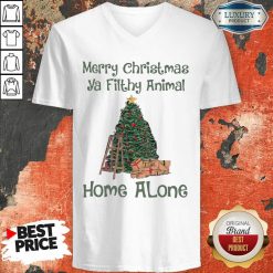 Merry Christmas Ya Filthy Animal Home Alone Christmas Tree V-neck-Design By Soyatees.com