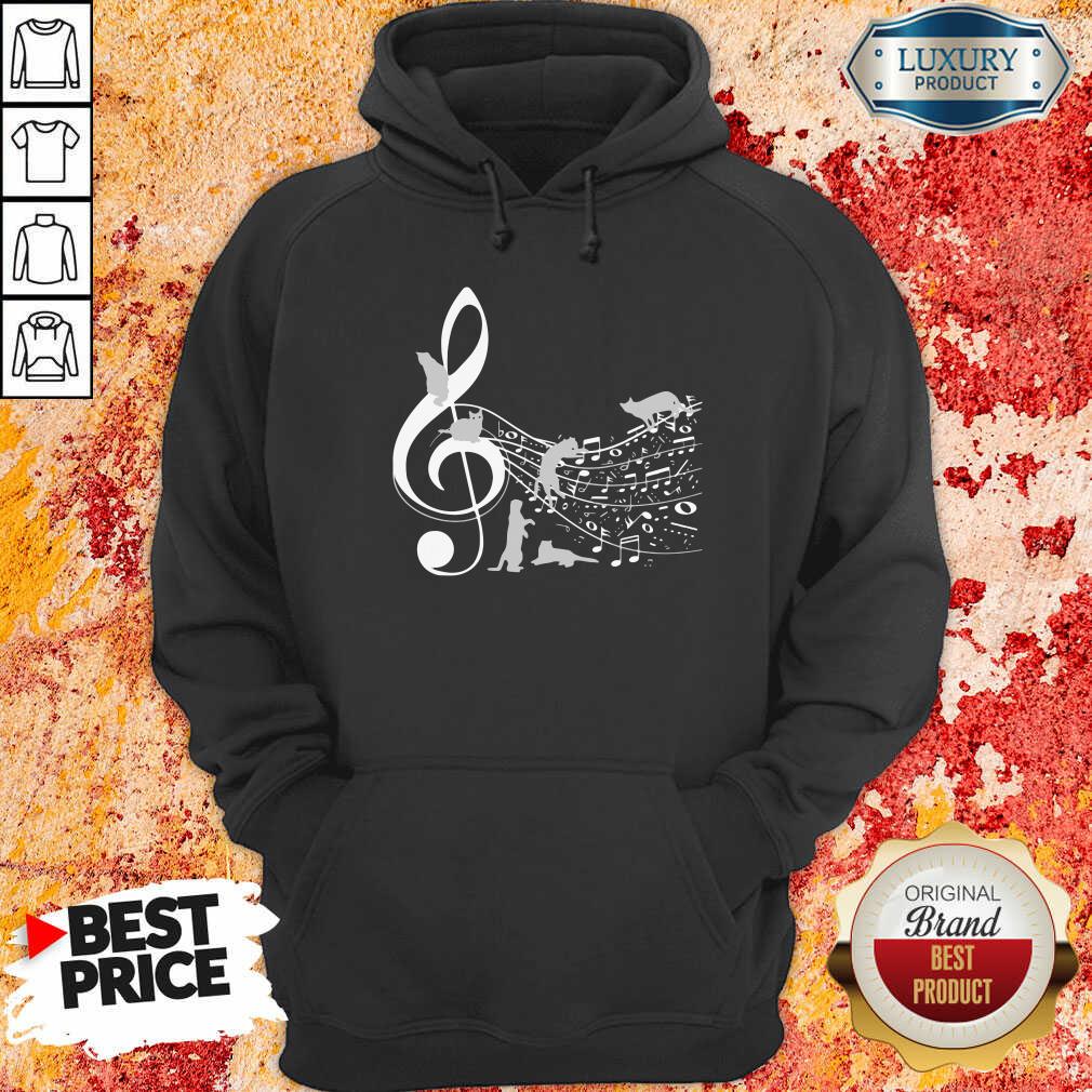 Cat And Note Music Hoodie-Design By Soyatees.com