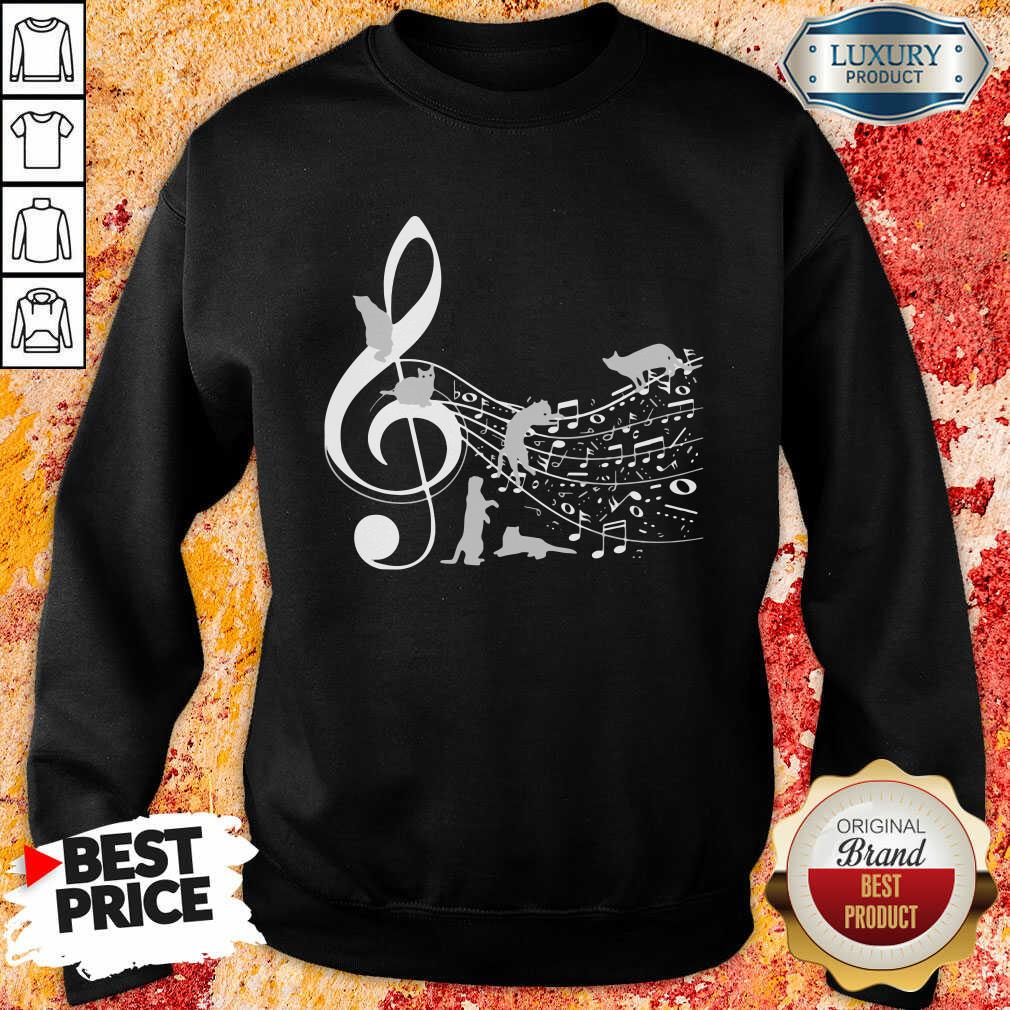  Cat And Note Music Sweatshirt-Design By Soyatees.com