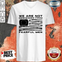 Flag Gun We Are Not Descended From Fearful Men V-neck-Design By Soyatees.com