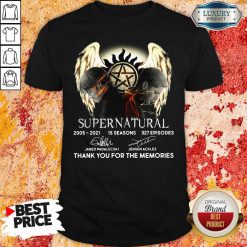 Supernatural 15 Seasons 327 Episodes Thank You For The Memories Signatures Shirt-Design By Soyatees.com