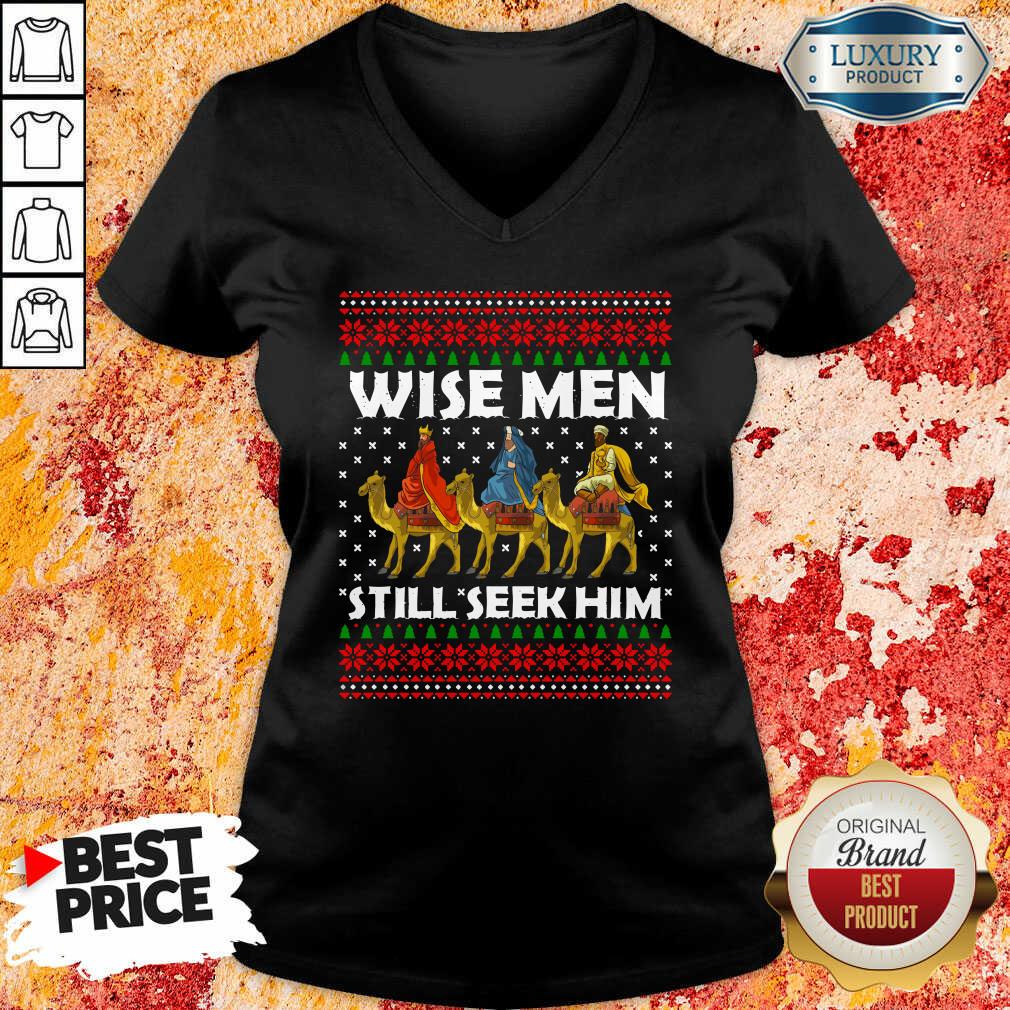  Wise Men Still Seek Him Ugly Christmas V-neck-Design By Soyatees.com