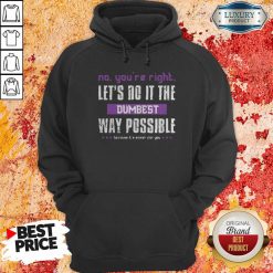 No You’Re Right Let’S Do It The Dumbest Way Possible Hoodie-Design By Soyatees.com