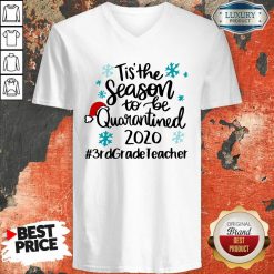 Tis’ The Season To Be Quarantined 2020 3Rd Grade Teacher Merry Christmas V-neck-Design By Soyatees.com