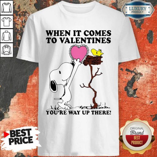 Snoopy And Woodstock When It Comes To Valentines Youre Way Up There Valentines Day Shirt - Desisn By Soyatees.com