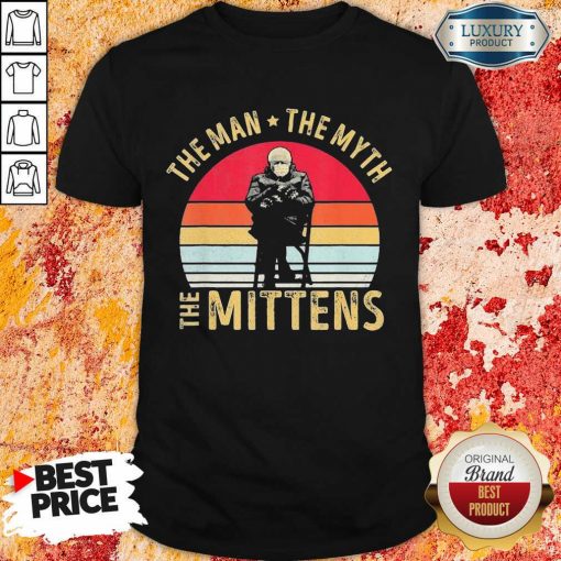 Amused Bernie Sanders Meme The Man 8 The Myth The Mittens Vintage Retro Shirt - Design by Soyatees.com