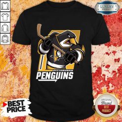 Appalled Cartoon 9 Penguin Playing Hockey Shirt - Design by Soyatees.com