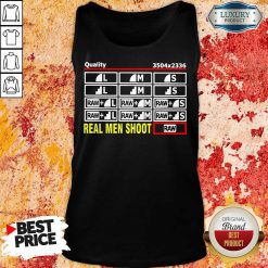 Cross Photographer Quality 5 Real Men Shoot Tank Top - Design by Soyatees.com