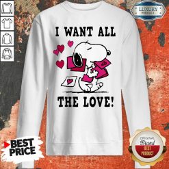 Peanuts Snoopy All The Love Valentines Sweatshirt - Desisn By Soyatees.com