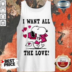 Peanuts Snoopy All The Love Valentines Tank Top - Desisn By Soyatees.com