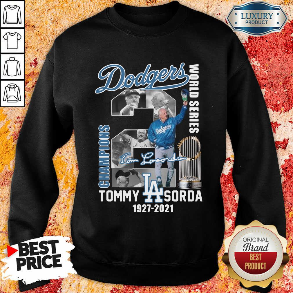 Horrified LA Dodgers World Series Champions 2 Tommy Lasorda Sweatshirt - Design by Soyatees.com