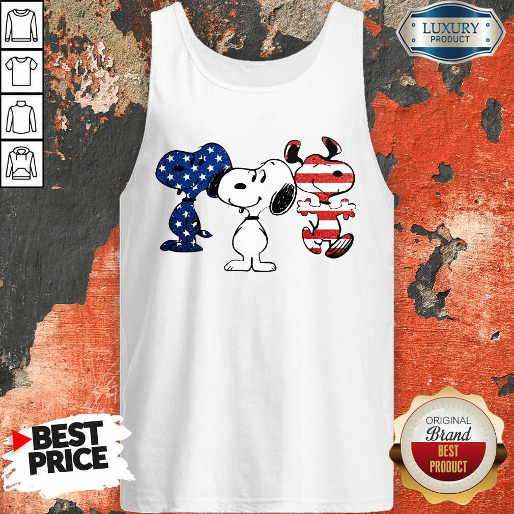Snoopy American Flag Version Tank Top - Desisn By Soyatees.com