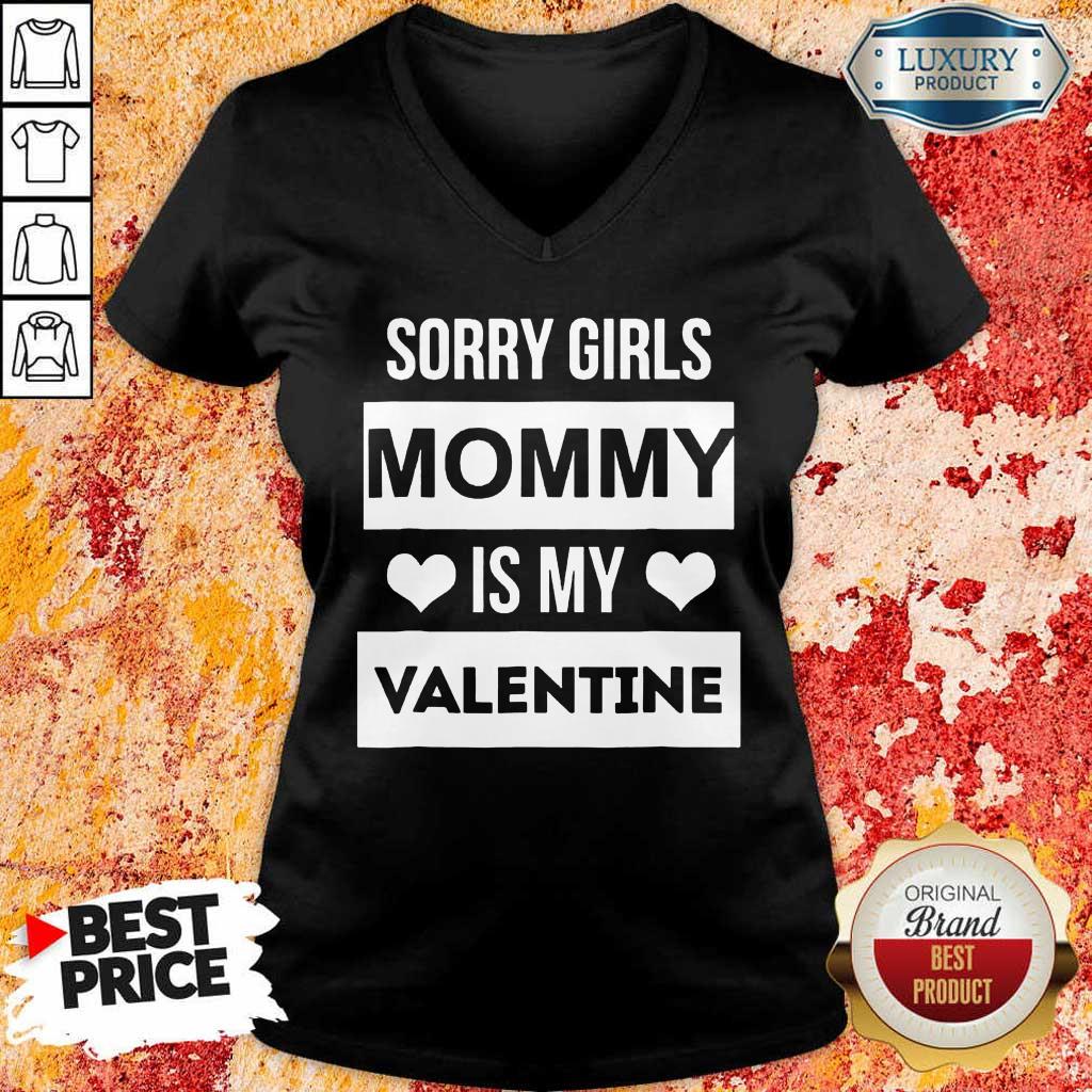 Negative Valentines Day Girls Mommy My Valentine 7 V-neck