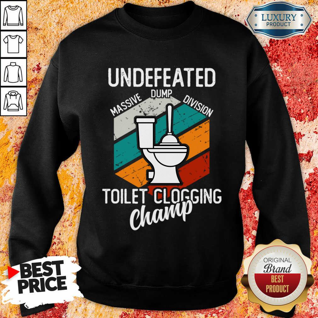 Surprised Undefeated Toilet Clogging 5 Champ Sweatshirt - Design by Soyatees.com