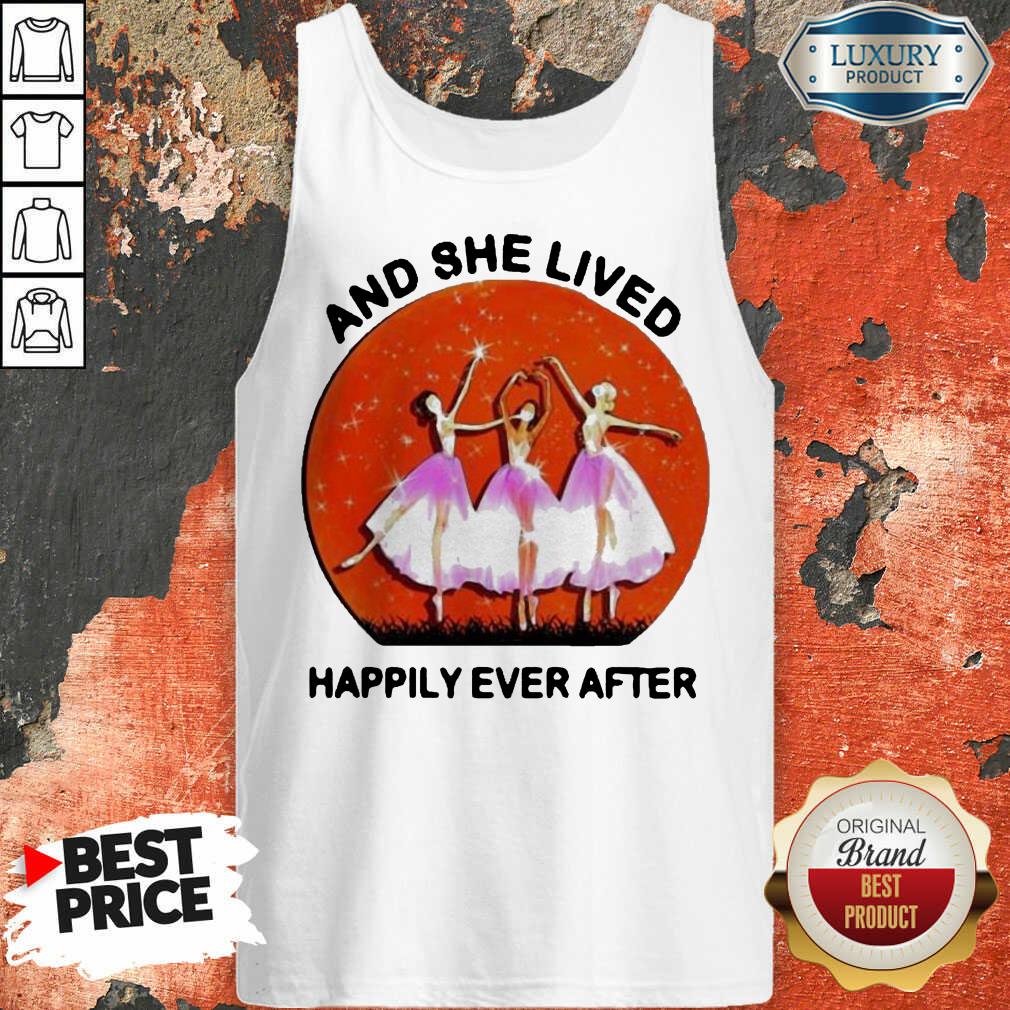 3 Ballet Girls And She Lived Happily Ever After Tank Top - Design by Soyatees.com