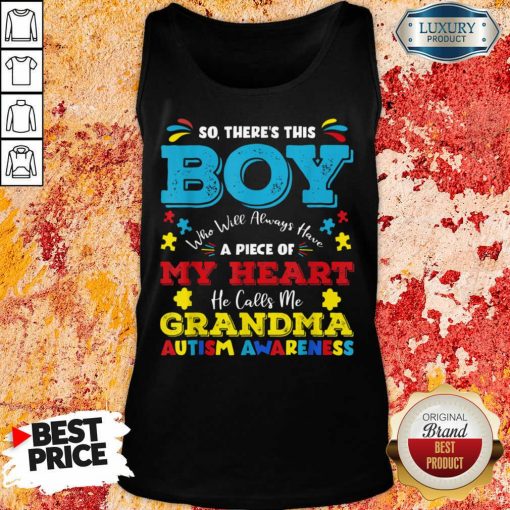 Boy Calls Me Grandma 9 Autism Awareness Tank Top - Design by Soyatees.com