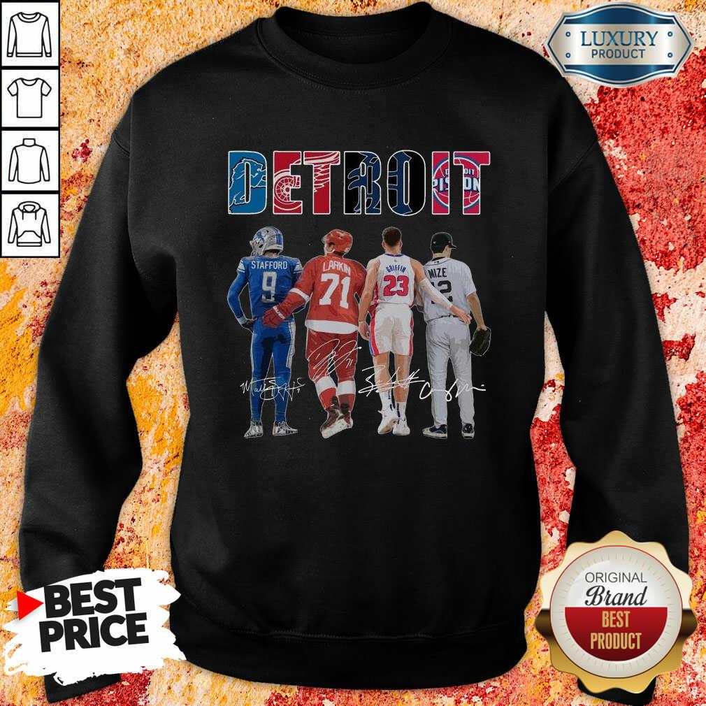 Detroit 4 Stafford Larkin Griffin Mize Signatures Sweatshirt - Design by Soyatees.com