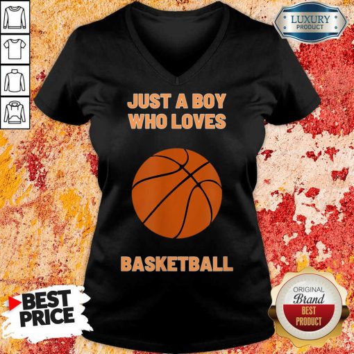 Just A Boy Who Loves 1 Basketball V-neck - Design by Soyatees.com