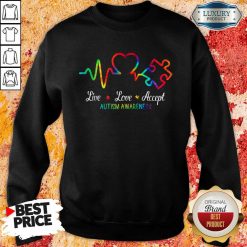 Live Love Accept 2 Autism Awareness Tie Dye Sweatshirt - Design by Soyatees.com