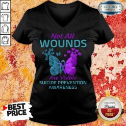 Not All Wounds Are Visible Suicide 7 Awareness V-neck - Design by Soyatees.com
