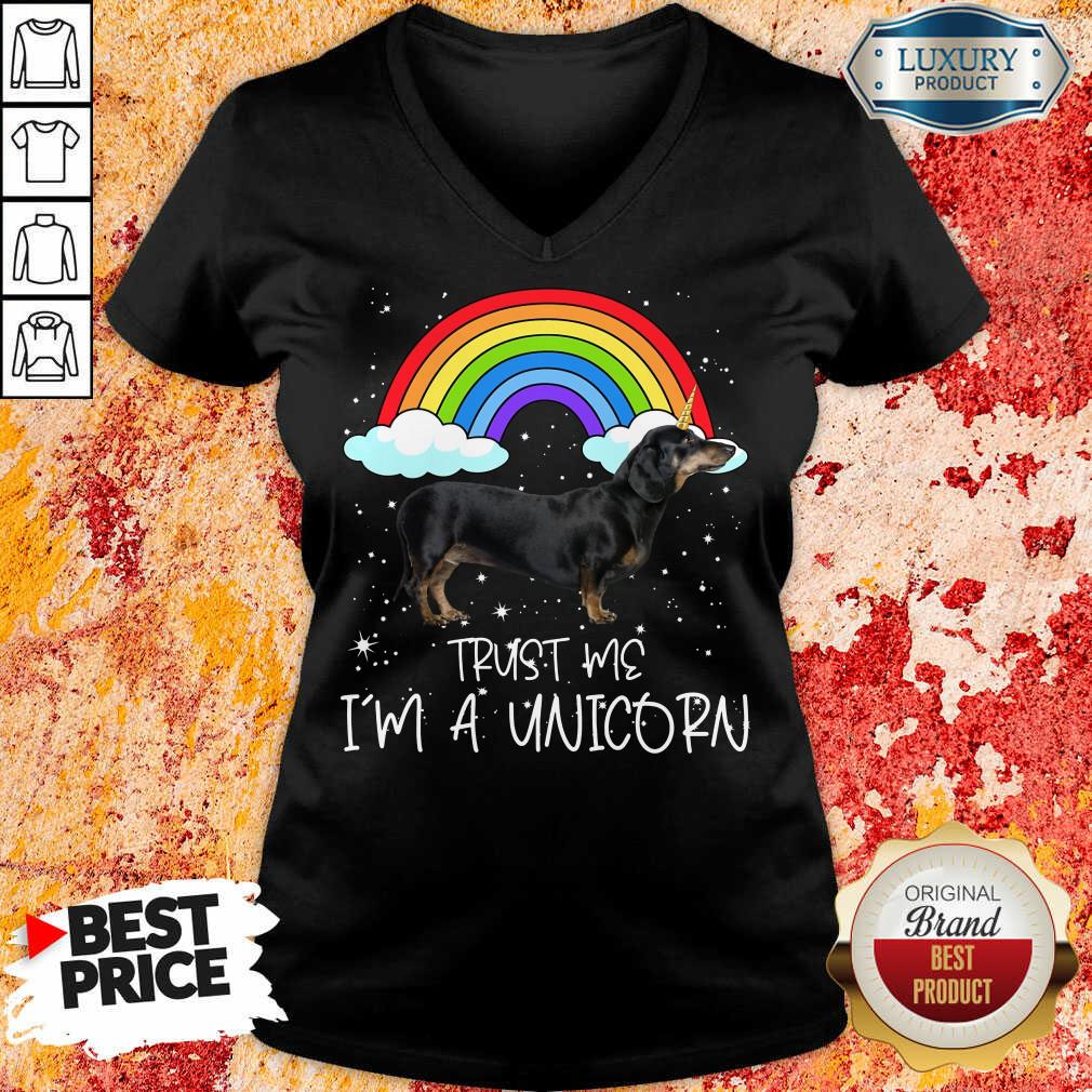 Fantastic Dachshund Trust Me Im A Unicorn V-Neck