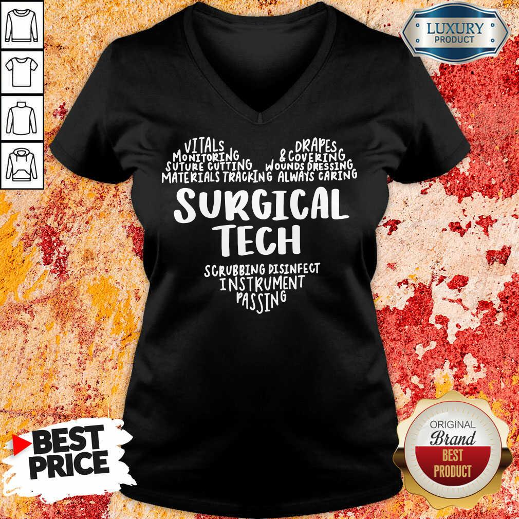 Perfect Surgical Tech Heart Word V-neck