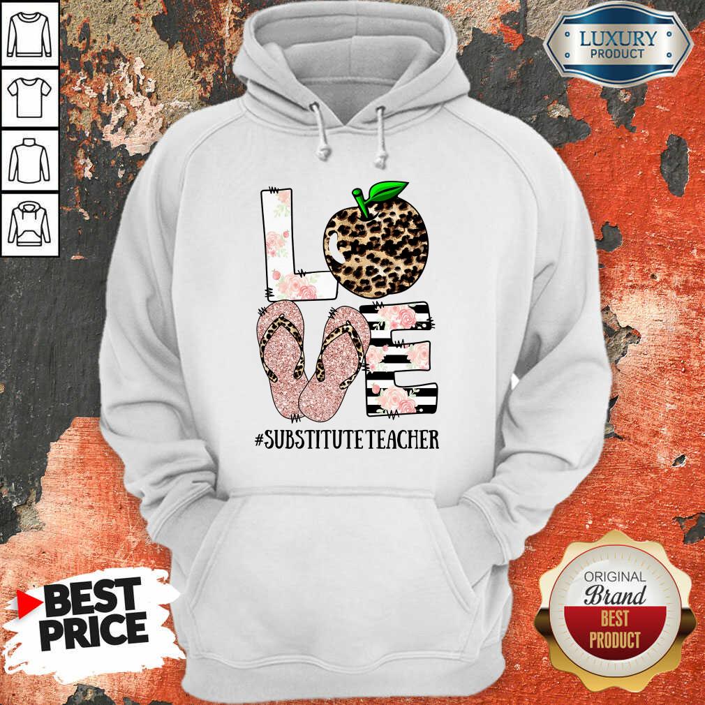 Top Apple Leopard Love Substitute Teacher Hoodie