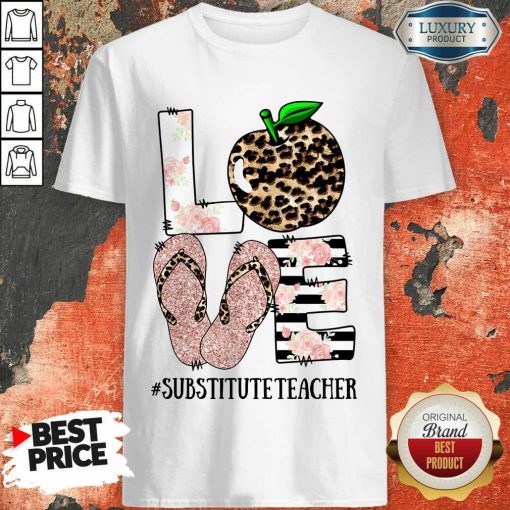 Top Apple Leopard Love Substitute Teacher Shirt