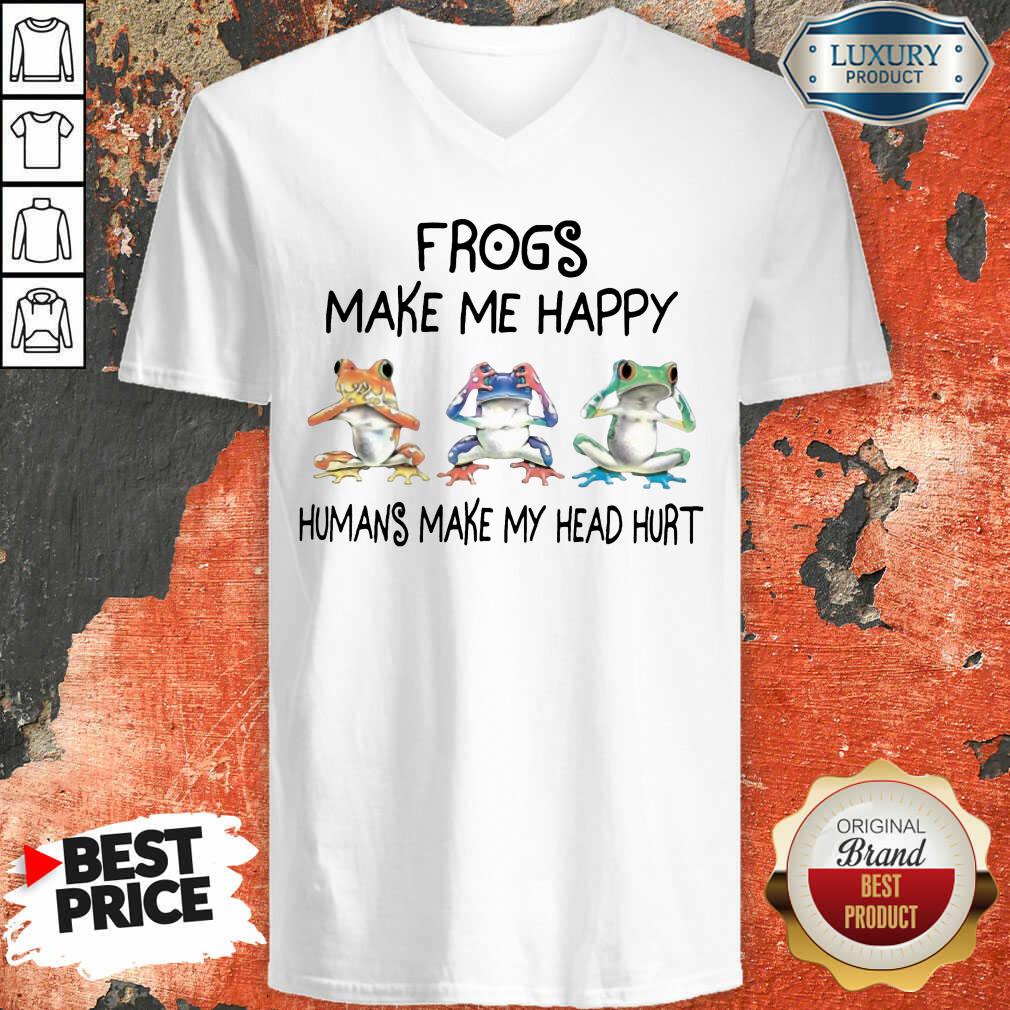 Frogs Make Me Happy V-neck