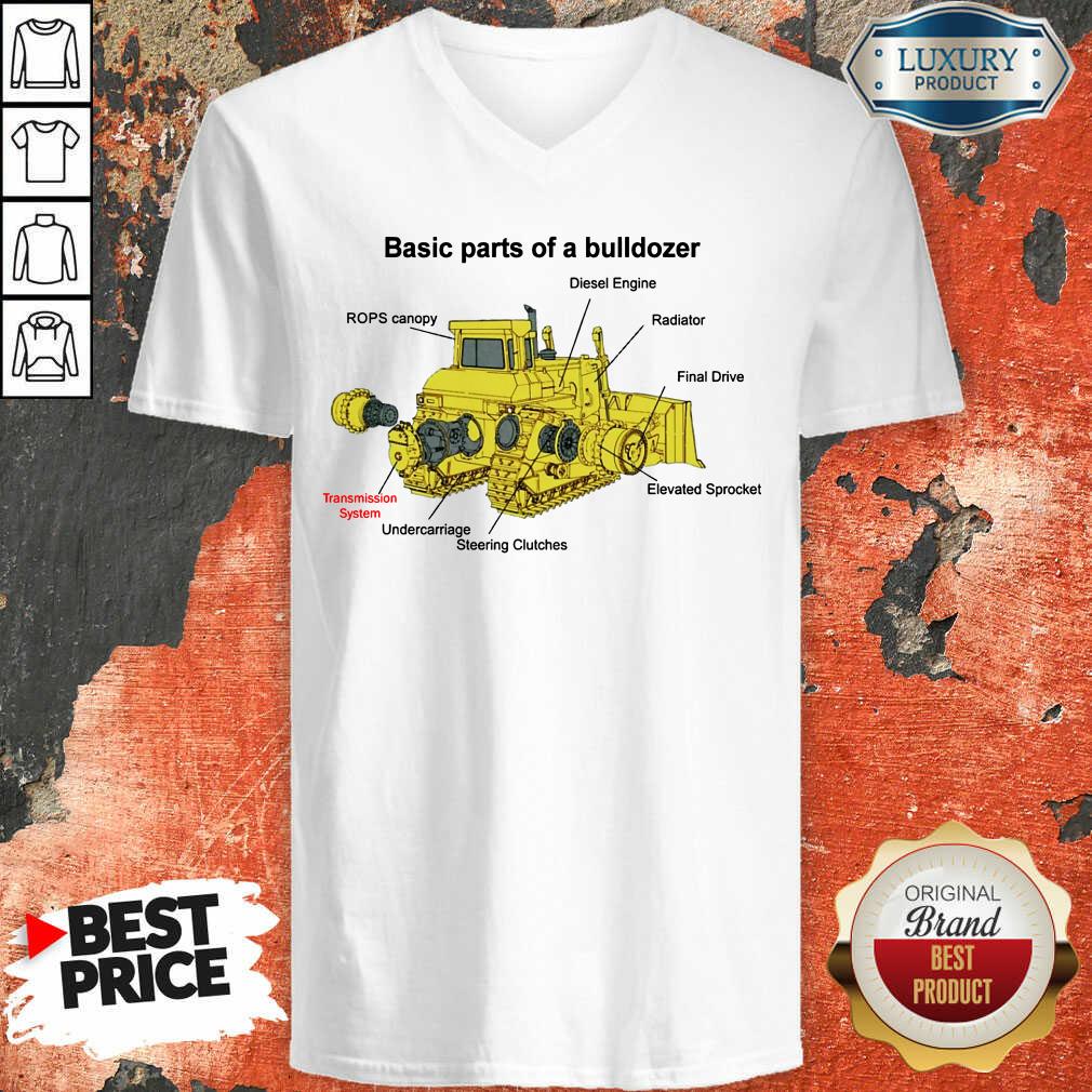 Hot Bulldozer Anatomy V-neck