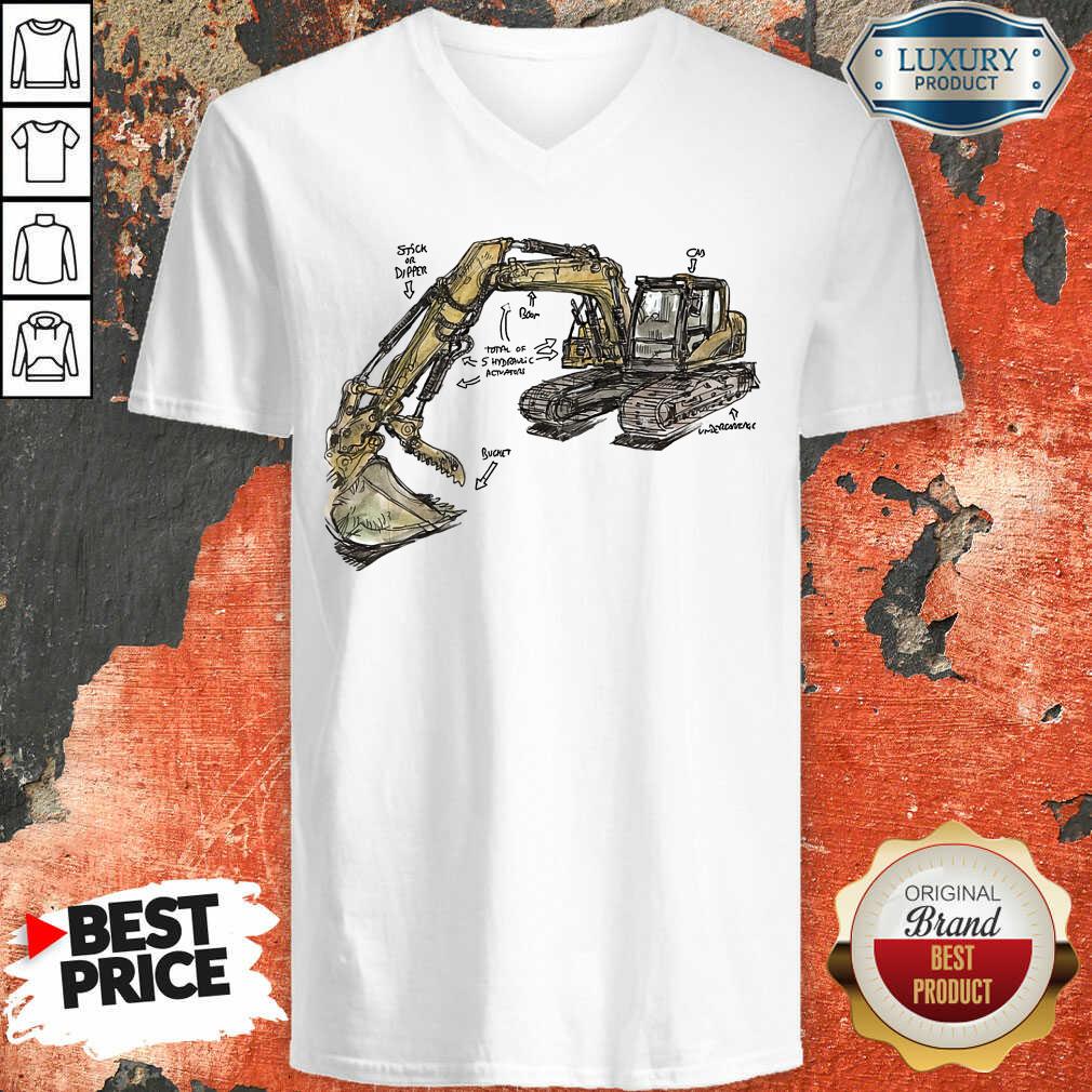 Hot Excavator Anatomy V-neck