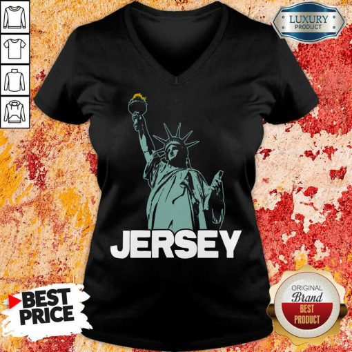Top New Jersey Statue Of Liberty V-neck