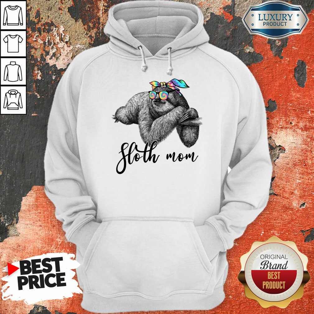 Sloth Mom Tie Dye Bandana Sunglasses Mother's Day Hoodie