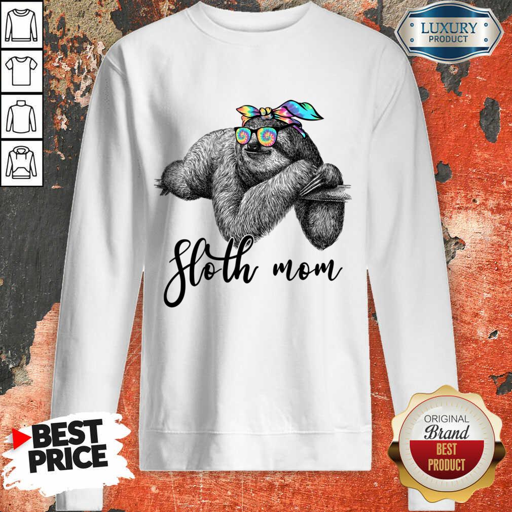 Sloth Mom Tie Dye Bandana Sunglasses Mother's Day Sweatshirt