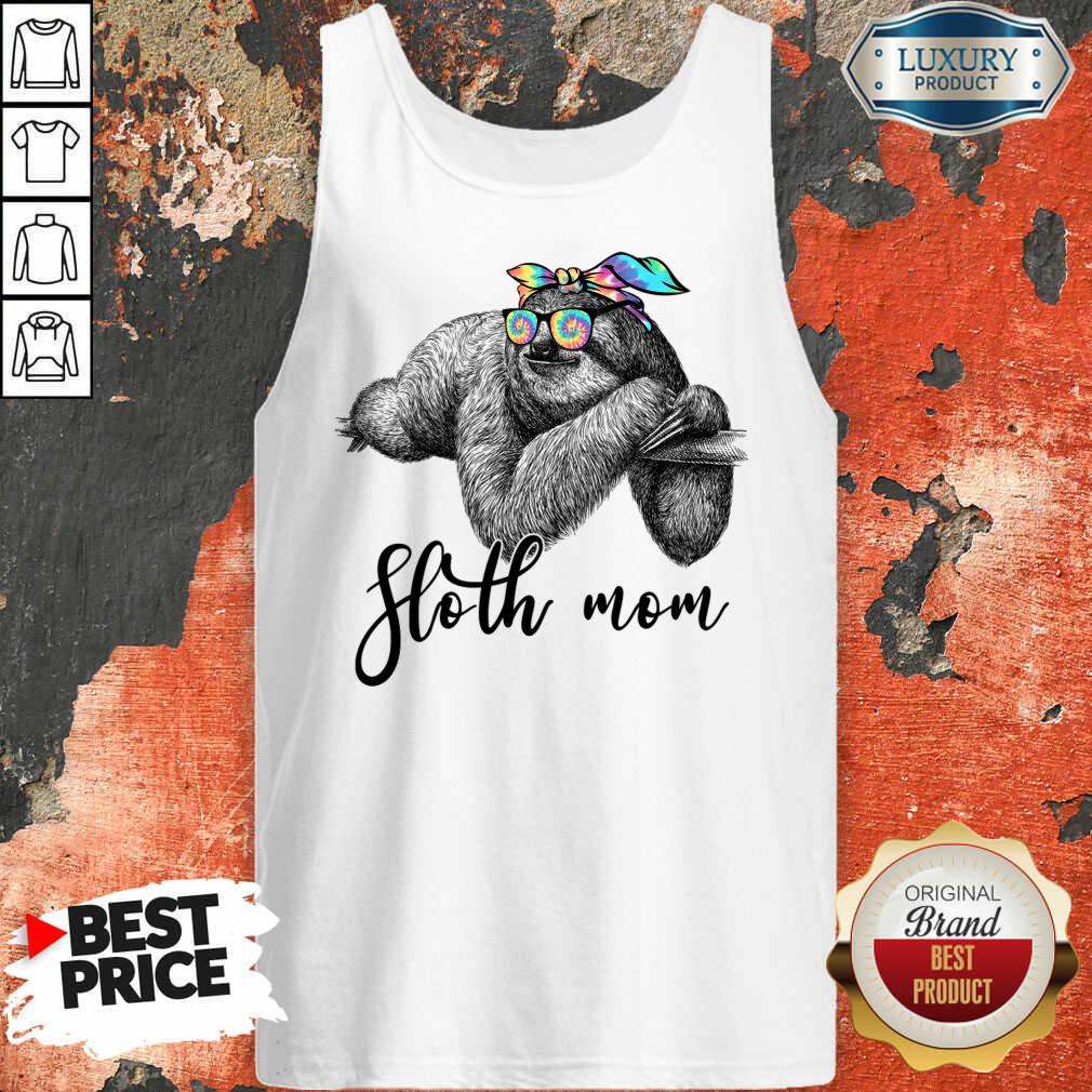 Sloth Mom Tie Dye Bandana Sunglasses Mother's Day Tank Top