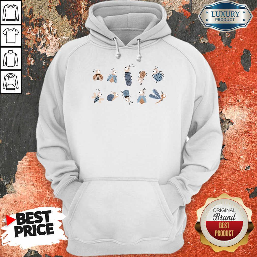 Cute Bugs Flies And Beetles Hoodie