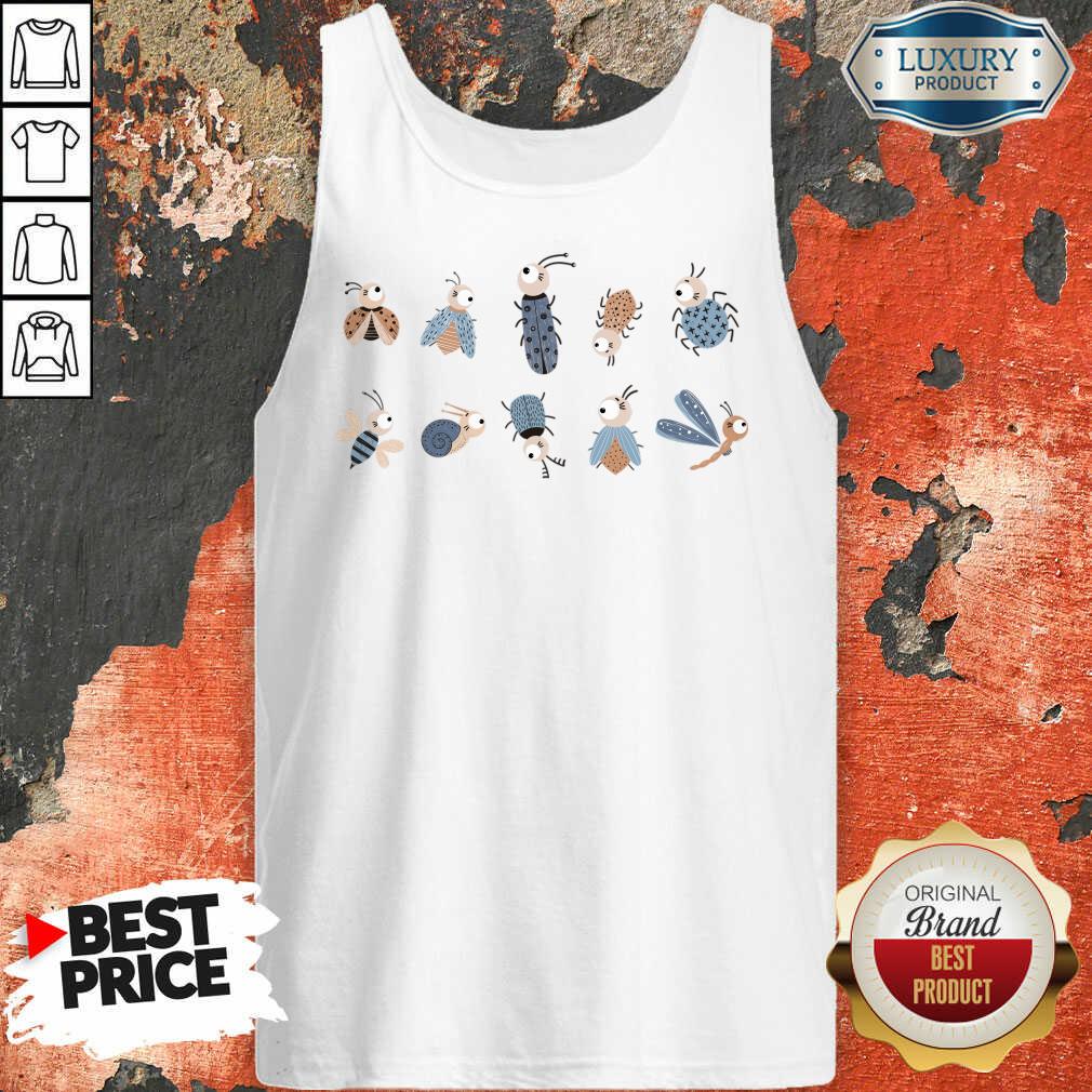 Cute Bugs Flies And Beetles Tank Top