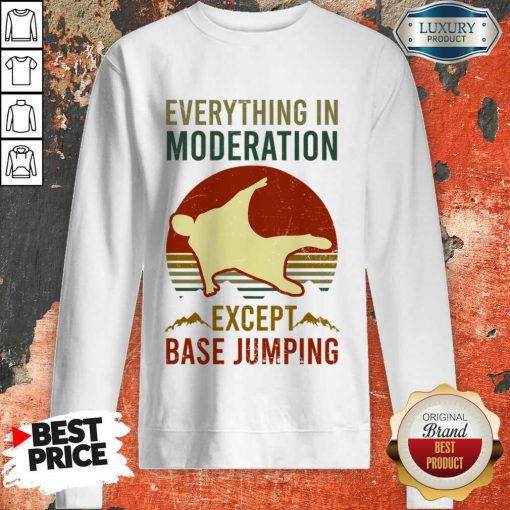Everything In Moderation Except Base Jumping Vintage Sweatshirt