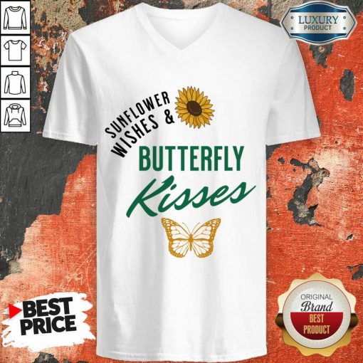 Sunflower Wishes And Butterfly Kisses V-neck